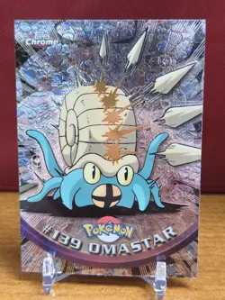 OMASTAR - 2000 Topps Chrome Pokemon TV Animation Edition Series 2 #139 LP - Image 1