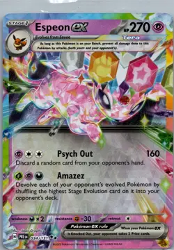 Espeon ex 034/131 Prismatic Evolutions Pokemon TCG Holo Double Rare NM - Image 1