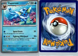 Vaporeon (Poke Ball Pattern) 022/131 Prismatic Evolutions Pokemon TCG Holo NM - Image 3