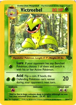 Pokemon TCG Victreebel 30/64 Rare Jungle Unlimited VLP - Image 1