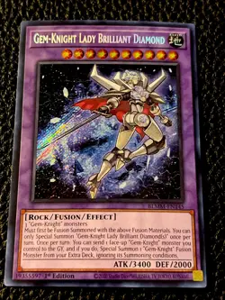 Gem-Knight Lady Brilliant Diamond BLMM-EN145 Yugioh 1st Ed. (New) Secret Rare - Image 1