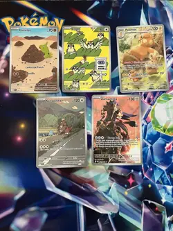 Pokemon TCG Scarlet Violet Illustration Rare Lot Of 5 Near Mint - Image 1