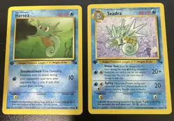 Pokemon TCG Fossil Horsea & Seadra Card Lot 49/62 42/62 Water English - Image 1