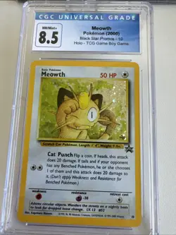 Wizards of the Coast Meowth Black Star Promo 10 Holo CGC 8.5 Pokemon TCG - Image 1