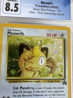 Wizards of the Coast Meowth Black Star Promo 10 Holo CGC 8.5 Pokemon TCG - Image 3