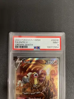2023 Pokemon SWSH FA/Entei V Crown Zenith Graded 9 Mint - Image 2