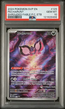 2024 POKEMON SVPEN-SV BLACK STAR PROMO#129 PECHARUNT SHROUDED FABLE PC ETB PSA10 - Image 1