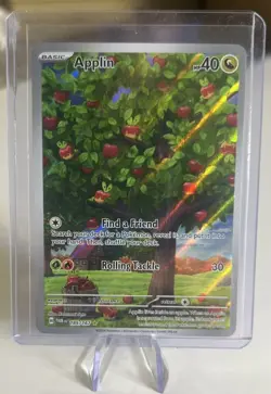 Pokemon TCG Applin 185/167 SV06 Twilight Masquerade Illustration Rare Holo EN - Image 2