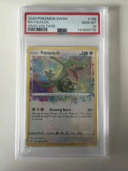 PSA10 - Rayquaza Amazing Rare - GEM MT - Vivid Voltage - 138/185 - Pokemon TCG - Image 1