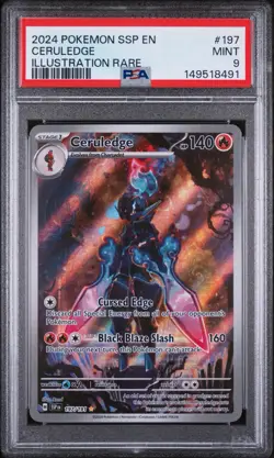 2024 Pokemon Ssp En-Surging Sparks #197 Ceruledge Illustration Rare PSA 9 - Image 1