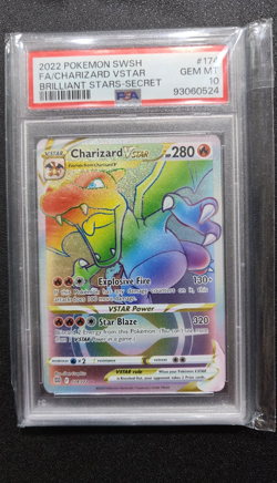 Pokemon Charizard VSTAR Secret Rare Full Art Holo 174/172 Brilliant Stars PSA 10 - Image 1