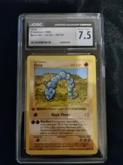 1999 Pokemon Base Set 1st Edition Onix #56/102 CGC 7.5 NEAR MINT+ - Image 2