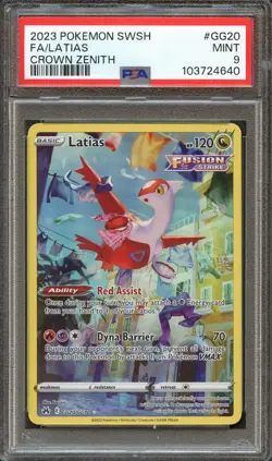 PSA 9 MINT LATIAS FULL ART GG20/GG70 CROWN ZENITH 2023 POKEMON TCG - Image 1