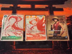 One Piece TCG Japanese 3 Card Luffy Lot - NM - Image 1
