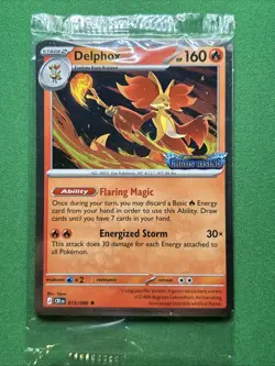 Pokemon Chaos Rising Delphox 013/086 Stamped Promo Card Best Buy Sealed - Image 1
