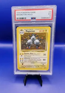 Magneton 9/102 Base Set Holo Rare Pokemon Card 1999 WOTC TCG Graded PSA 5 - Image 1