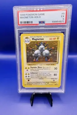 Magneton 9/102 Base Set Holo Rare Pokemon Card 1999 WOTC TCG Graded PSA 5 - Image 4