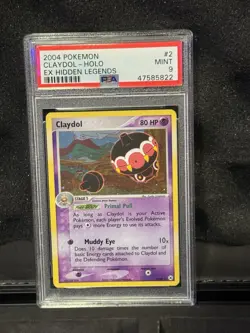Claydol Holo 2/101 EX Hidden Legends PSA 9 Mint Pokemon Card Swirl - Image 1