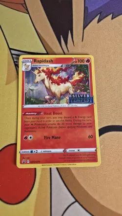 Pokemon TCG Rapidash SWSH270 Black Star Promo Silver Tempest Stamped Holo Card - Image 2
