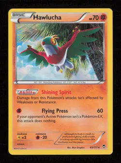 Hawlucha 63/111 Holo Rare Furious Fists Pokemon Holo Lightly Played - Image 1