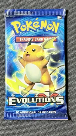 Pokemon TCG XY Evolutions Booster Pack 2016 Raichu Artwork Factory Sealed - Image 1