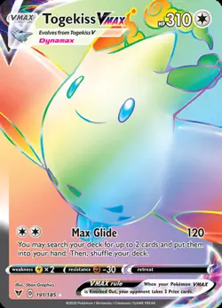 LP Pokemon Togekiss VMAX - 191/185 - Secret Rare Lightly Played Vivid Voltage - Image 1