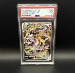 PSA 9 Mewtwo VSTAR GG44/GG70 Crown Zenith Galarian Gallery Full Art Holo - Image 1