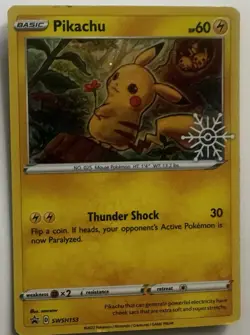 Pokemon TCG SWSH Promo Pikachu SWSH153 Holo Basic 60 HP Holiday Calendar 2022 - Image 1