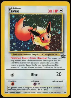 Pokemon Eevee #11 Black Star Promo Holo WOTC Vintage 1st Edition LP+/NM - Image 1