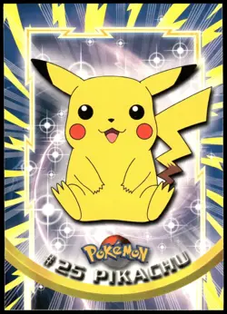 Pokemon 2000 Topps TV Animation Edition Series 3 #25 Pikachu Blue Logo - Image 1