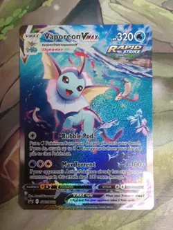 Pokemon TCG Vaporeon VMAX SWSH182 Alternate Art Black Star Promo - Image 1