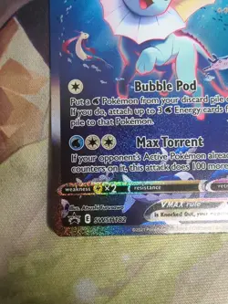 Pokemon TCG Vaporeon VMAX SWSH182 Alternate Art Black Star Promo - Image 4