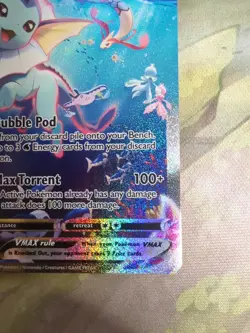 Pokemon TCG Vaporeon VMAX SWSH182 Alternate Art Black Star Promo - Image 5