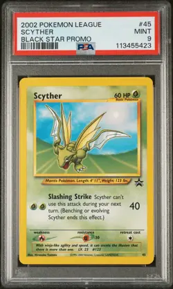 2002 POKEMON LEAGUE PROMO BLACK STAR 45 SCYTHER - PSA 9 - Image 1