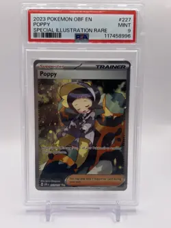 2023 POKEMON OBF EN-OBSIDIAN FLAMES SPECIAL ILLUSTRATION RARE #227 POPPY PSA 9 - Image 1