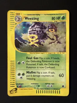 Pokemon Weezing Holo Rare w/ SWIRL - LP/MP - Expedition Unlimited 32/165 - Image 1