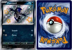 Pokemon Card - Pawniard 185/091 Paldean Fates Shiny Rare Near Mint Misa Tsutsui - Image 3