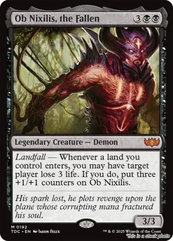 MTG Ob Nixilis, the Fallen 192 Commander: Tarkir: Dragonstorm NM Magic - Image 1