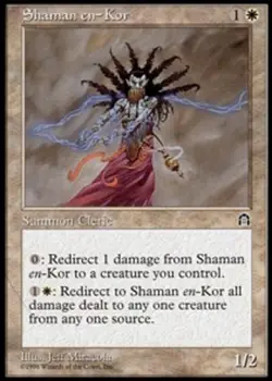 MTG Shaman en-Kor, Stronghold, Damaged, English - Image 1