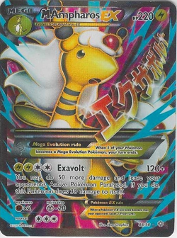 Pokemon M Ampharos EX 88/98 XY Ancient Origins Ultra Rare Full Art Holo Card TCG - Image 1