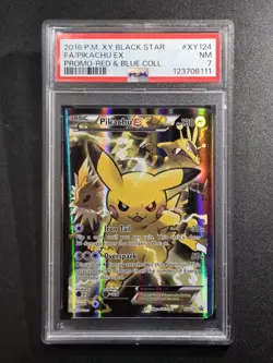 Pikachu EX XY124 | XY Black Star Promo | PSA 7 | Red & Blue Collection - Image 1