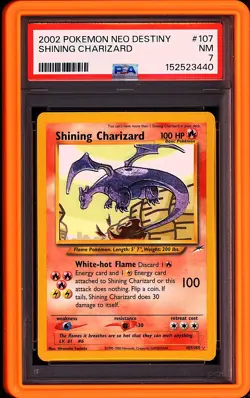 Pokemon 2002 Shining Charizard 107/105 Neo Destiny Guard Included PSA 7 - Image 1