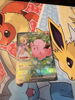 Pokemon Lillie's Clefairy ex 184/159 Sv09 SIR Full Art Holo EN - Image 2