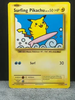 Surfing Pikachu 111/108 Secret Rare Evolutions Pokemon Lightly Played - Image 1