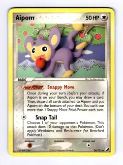 Aipom Unseen Forces #34 (2005) Uncommon NM Pokemon - Image 1
