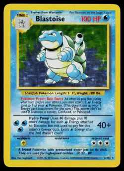 BLASTOISE 2/102 HOLO HOLO RARE BASE SET UNLIMITED POKEMON MP - Image 1