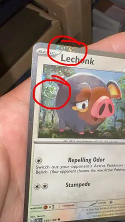 Lechonk 154/198 Cosmo Holo Promo Pokemon NM Crazy 4X SWIRLS AND HOLO BLEED - Image 1