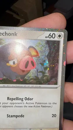 Lechonk 154/198 Cosmo Holo Promo Pokemon NM Crazy 4X SWIRLS AND HOLO BLEED - Image 3