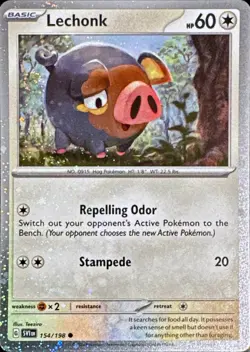 Lechonk 154/198 Cosmo Holo Promo Pokemon NM Crazy 4X SWIRLS AND HOLO BLEED - Image 4