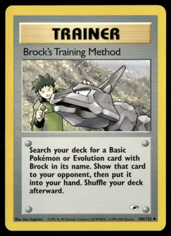 Brock's Training Method 106/132 Uncommon Gym Heroes Pokemon Lightly Played - Image 1